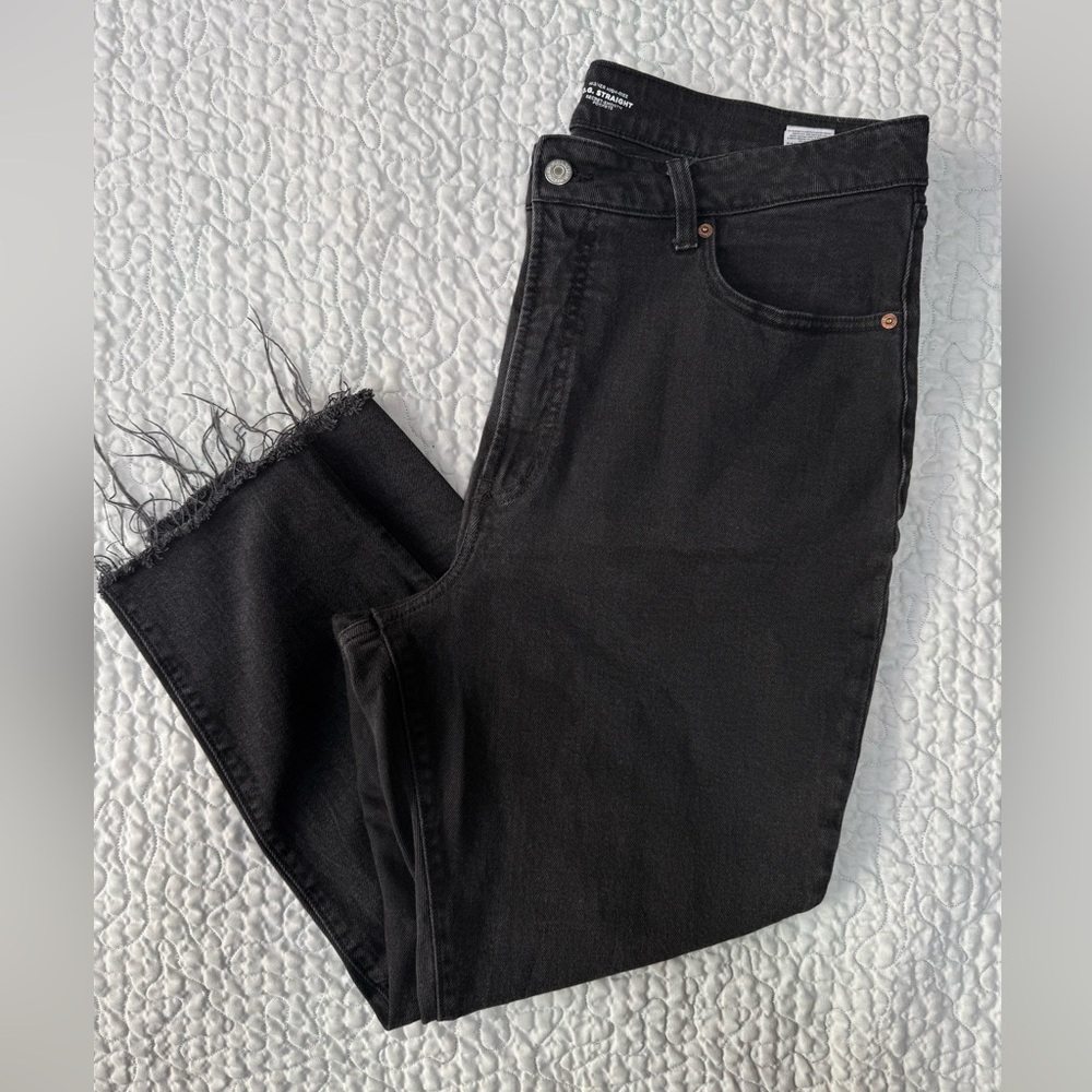 Old Navy Black Frayed Hem Jeans